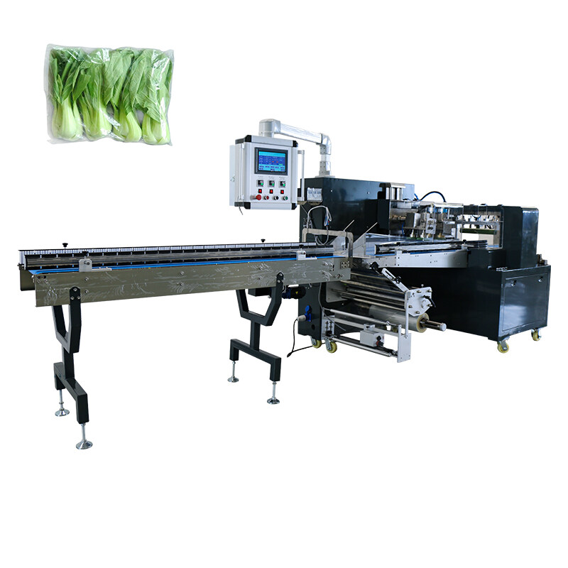 Automatic Horizontal Full Servo Flow Vegetable Bread Noodle Big BoxPacking Machine SS-680XWS-Samsonpac Packing Machine