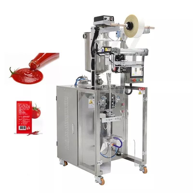 Fully automatic sauce liquid packaging machine, can pack water, honey, cream, ketchup, salad dressing, etc.