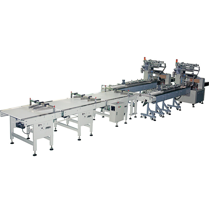 Fully automatic food packaging line, which can package biscuits, cakes, breads, moon cakes, buns, etc.