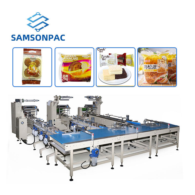 Automatic Waffle Mung Bean Cake Packaging Machine Material Line